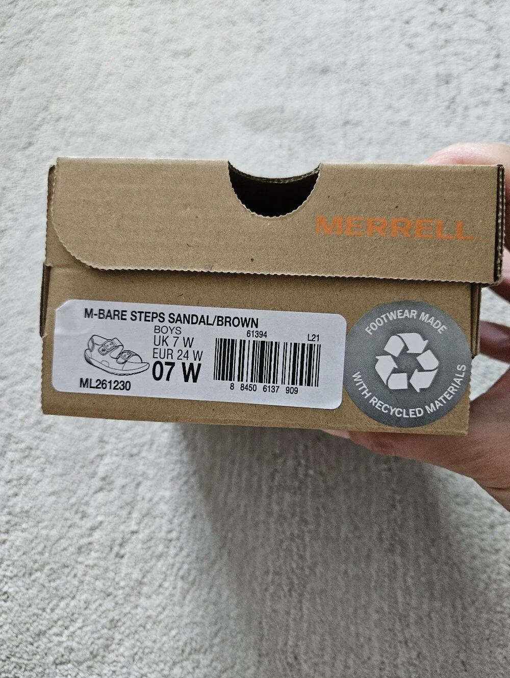 Merrell Bare Steps Sandal Size 7 Wide In Brown